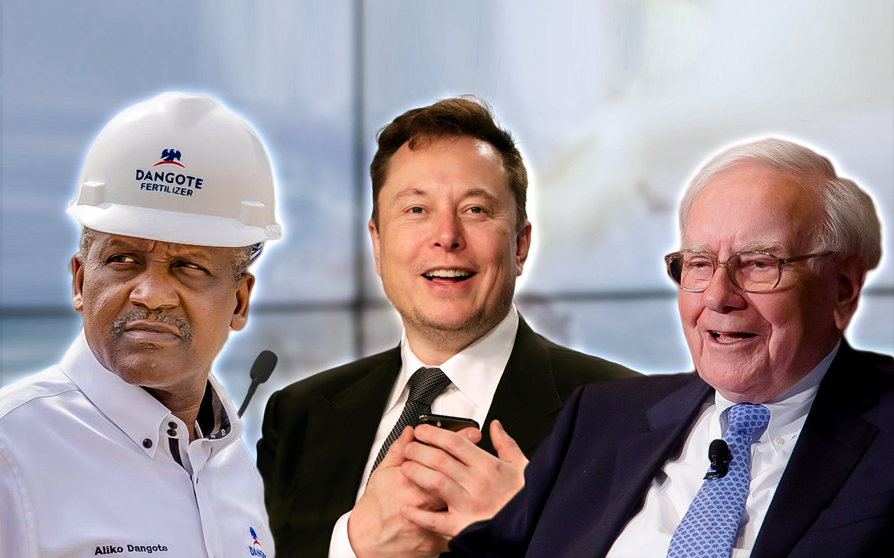 Aliko Dangote, Elon Musk, Warren Buffett