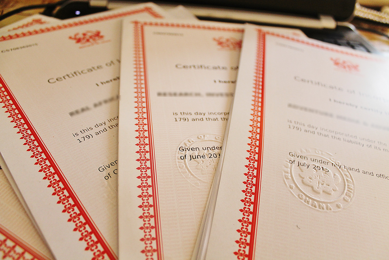 business (company) registration certificates from Winguardian